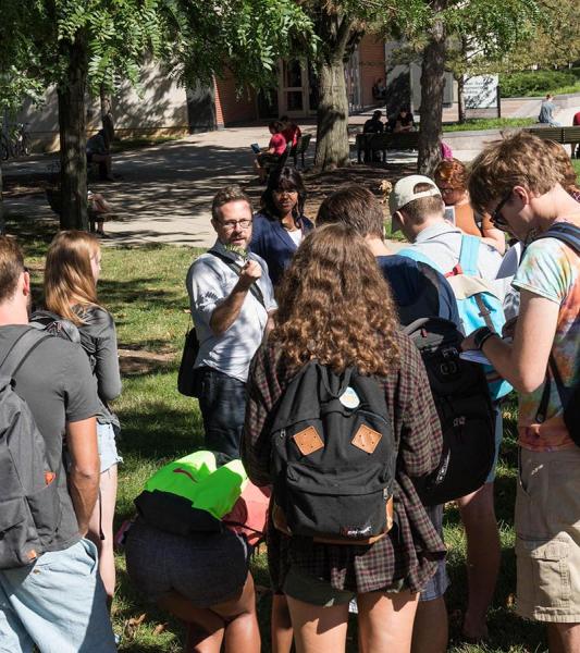 Students in outdoor class